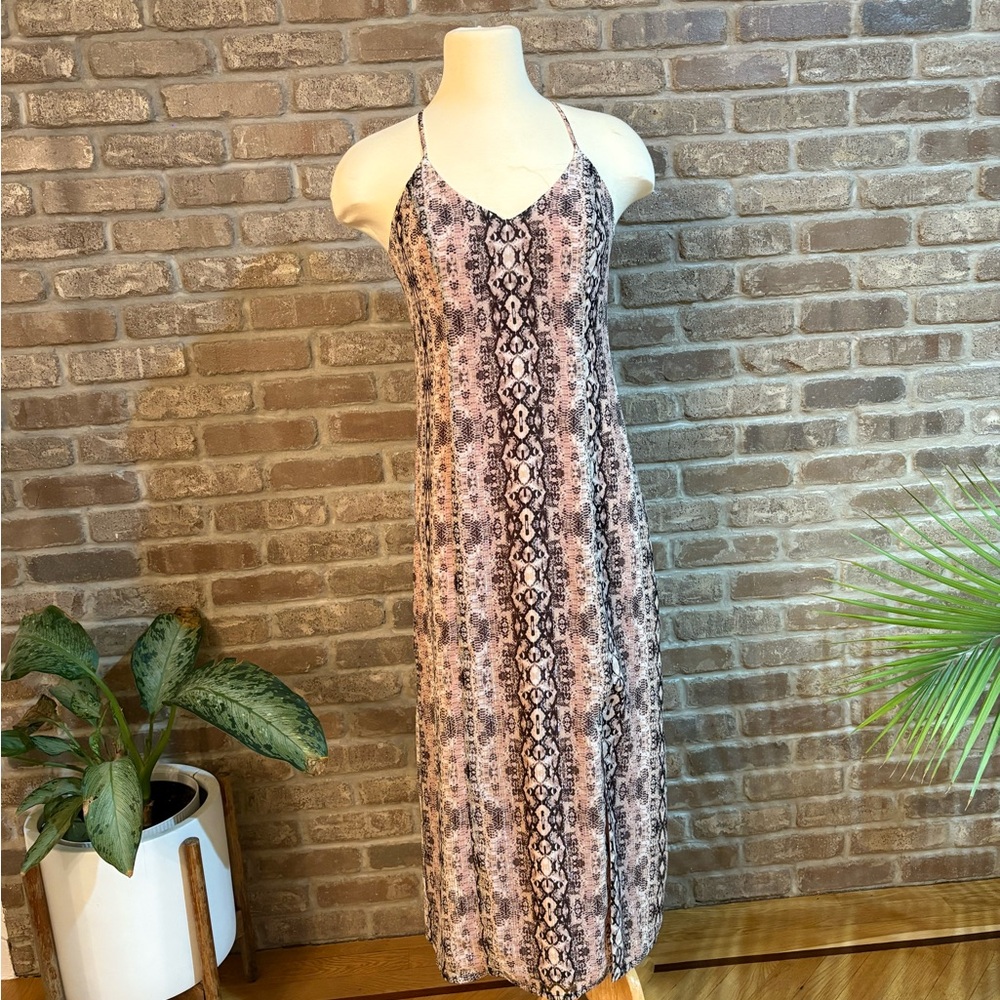 Bar III Pink and Black Animal Print Dress